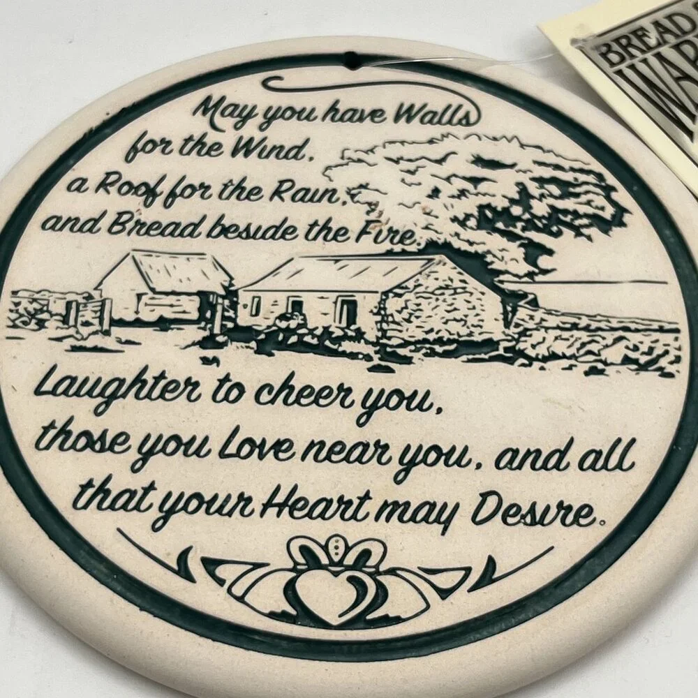 Seneca Ceramics New Bread Bun Warmer Irish Blessing Handcrafted Holiday USA Made